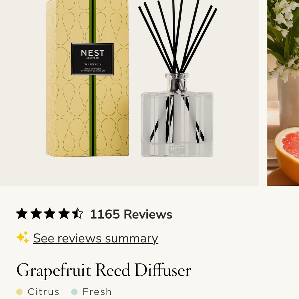 Nest New York Grapefruit Reed Diffuser brand new in box never used - Picture 5 of 7